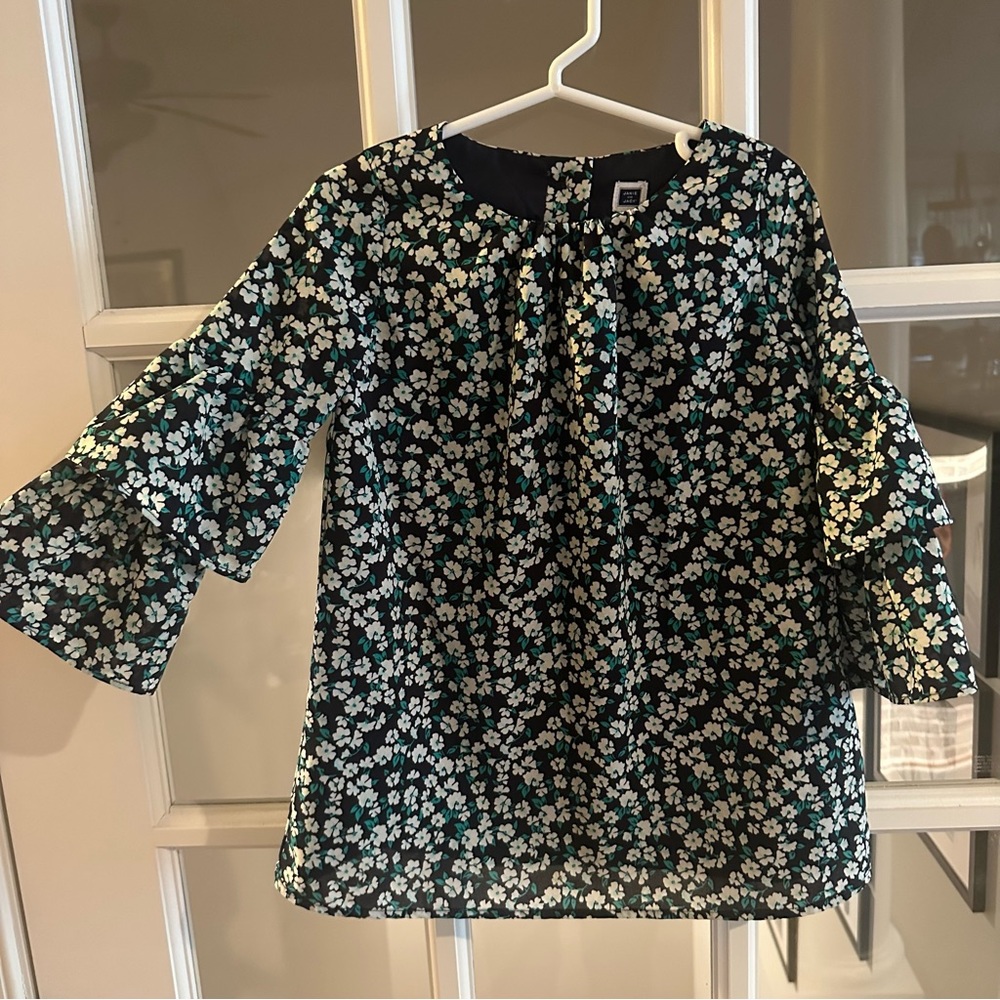 Janie & Jack Floral Ruffle Long Sleeve Dress Girls 2T